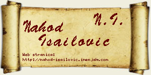 Nahod Isailović vizit kartica